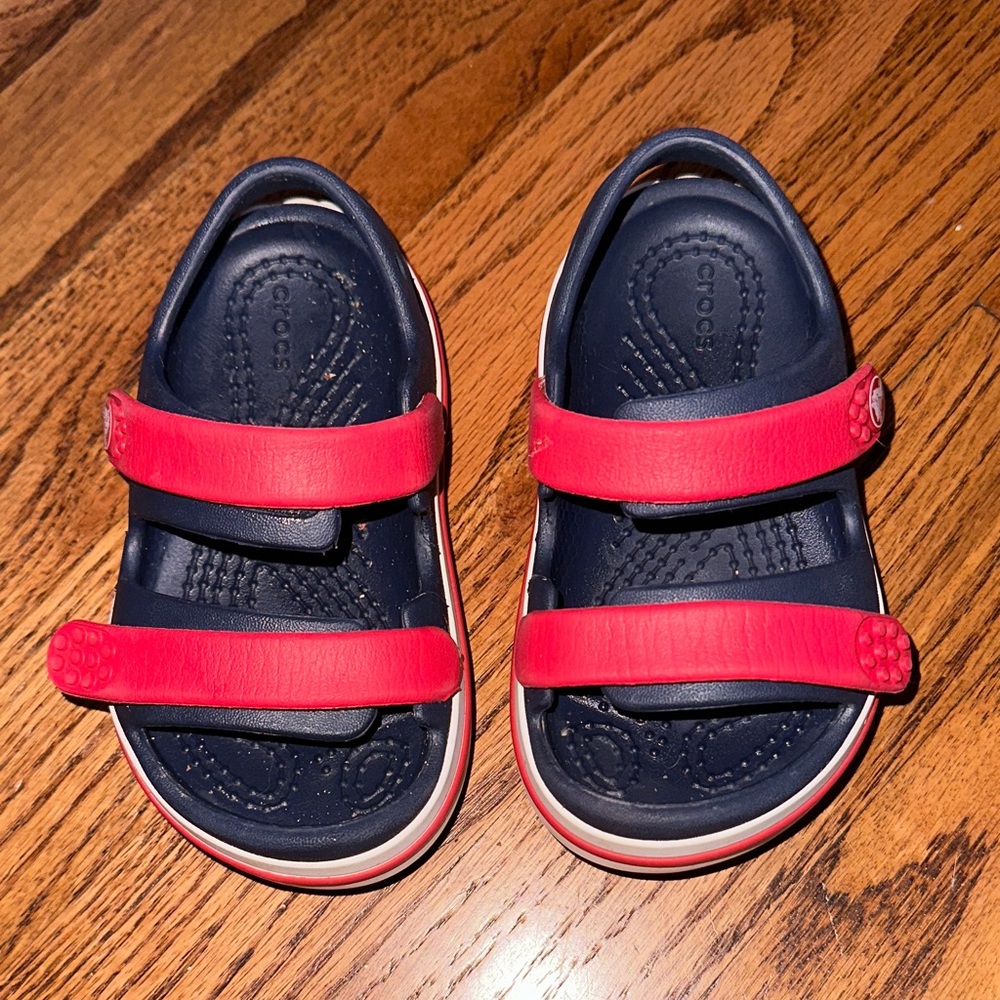 CROCS Kids' Red and Navy Sandals
